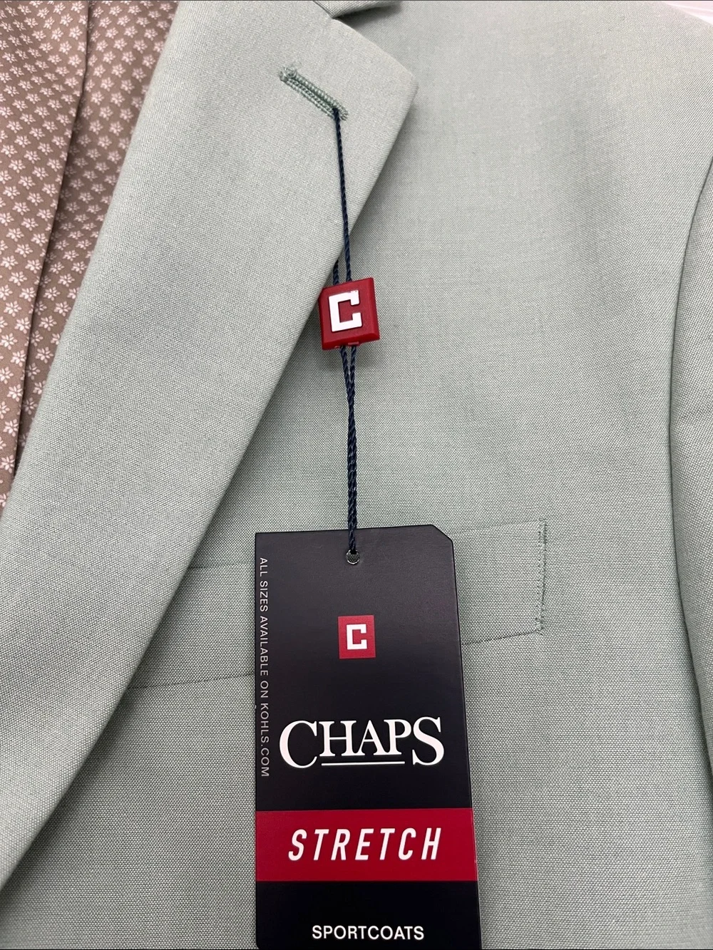 Chaps Men's Mint Green Stretch Two-Button Blazer - Picture 3 of 6